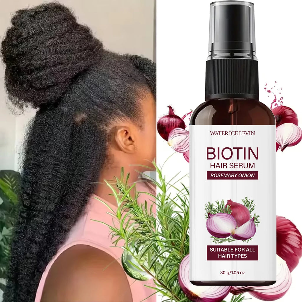 Biotin Rosemary Onion Hair Serum, Smooth & Supple Treatment for All Hair Types, Nourishing Growth Serum