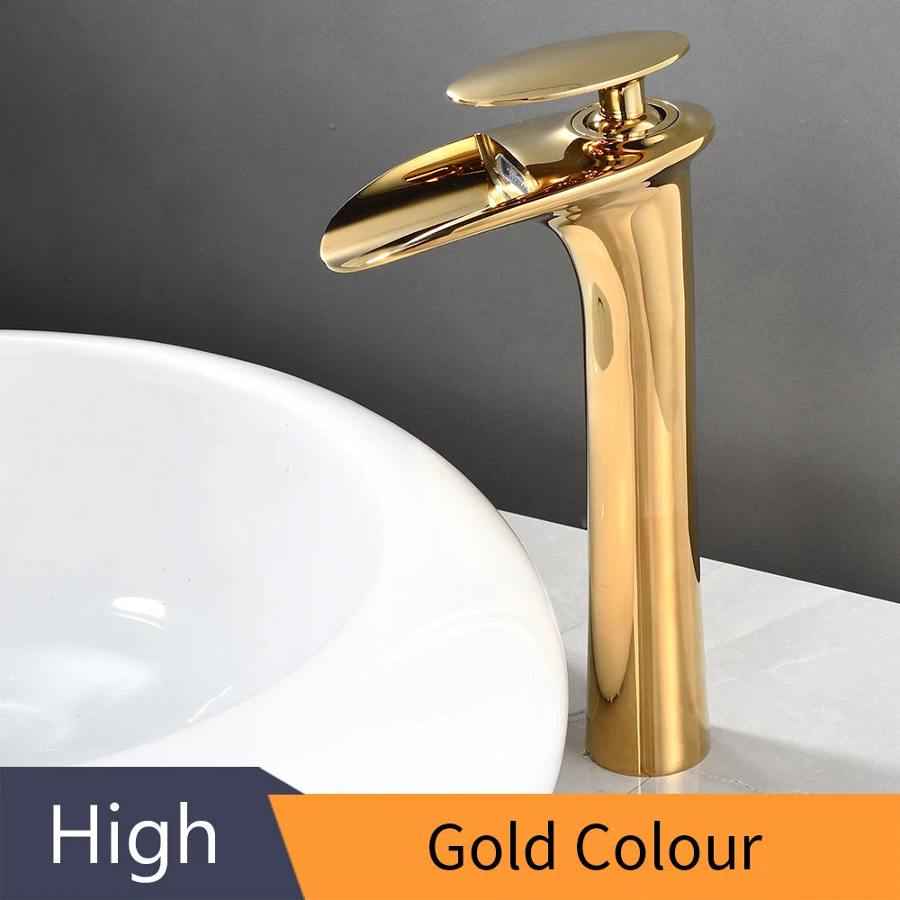 Basin Faucets Modern White Bathroom Faucet Waterfall faucets Single Hole Cold and Hot Water Tap Basin Faucet Mixer Taps 855924