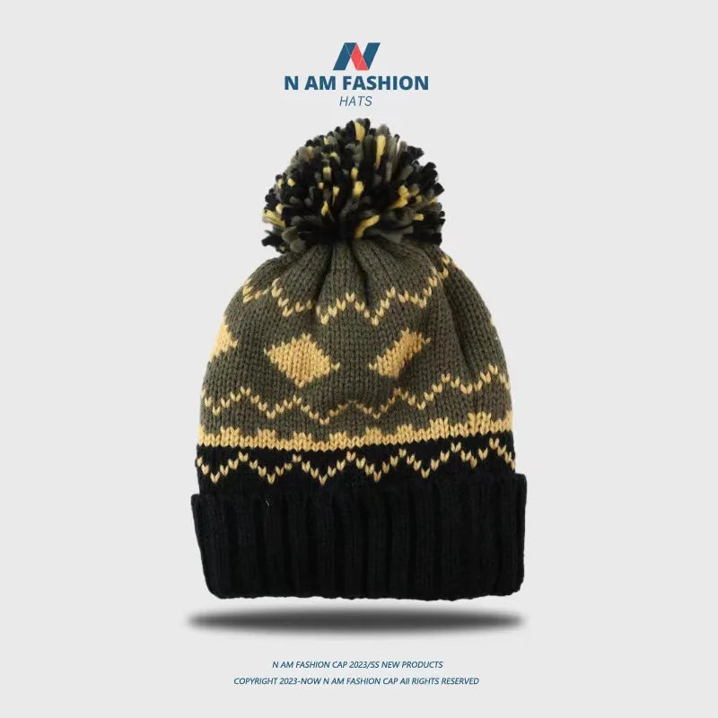 2024 skiing Cashmere Woman Winter Hat Autumn Beanies With Pompom Warm Wool Skullies fashion acrylic beanies winter hat