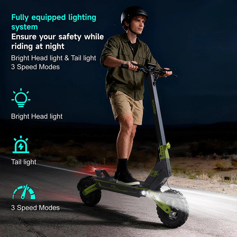 Electric Scooter Gokeep F5 11" 1000W Motor Full Suspension E-scooter 52V 20AH Max Range 70Km Load 120Kg