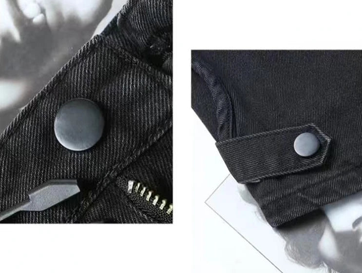 Punk Womens Denim Shorts Cargo Black Biker Short Pants For Women To Wear With Waist Pocket Outdoor Offer High Quality Hot Jeans