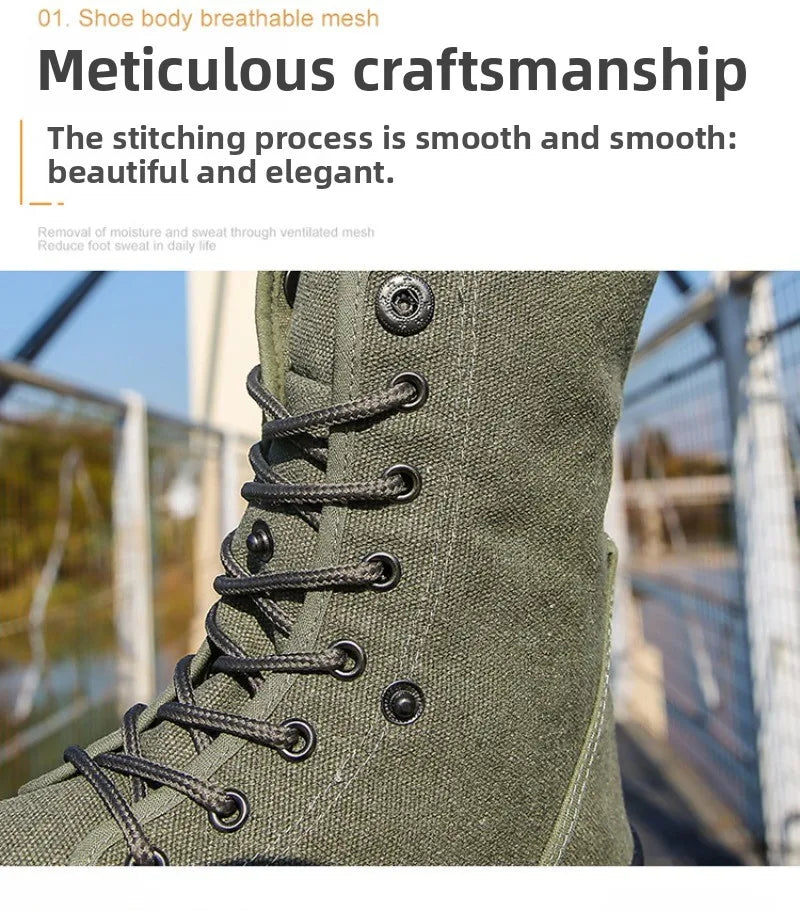 Men's Casual Boots Fashion High-top Canvas Shoes Classics Breathable Sneakers for Men Outdoor Non Slip Hiking Boots Botas Hombre