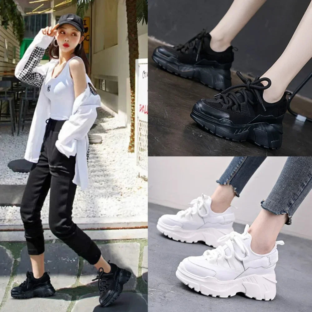 White Sneakers Women Sports Shoes for Women Inner Height Increasing Women's Shoes Winter Warmth Platform Shoes Zapatillas Mujer