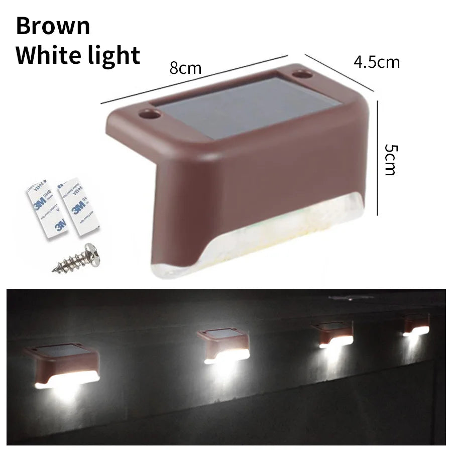 LED Solar Staircase Light Waterproof Passage Patio Courtyard Guardrail Step Lamp for Outdoor Garden Borders Terrace Fence Light