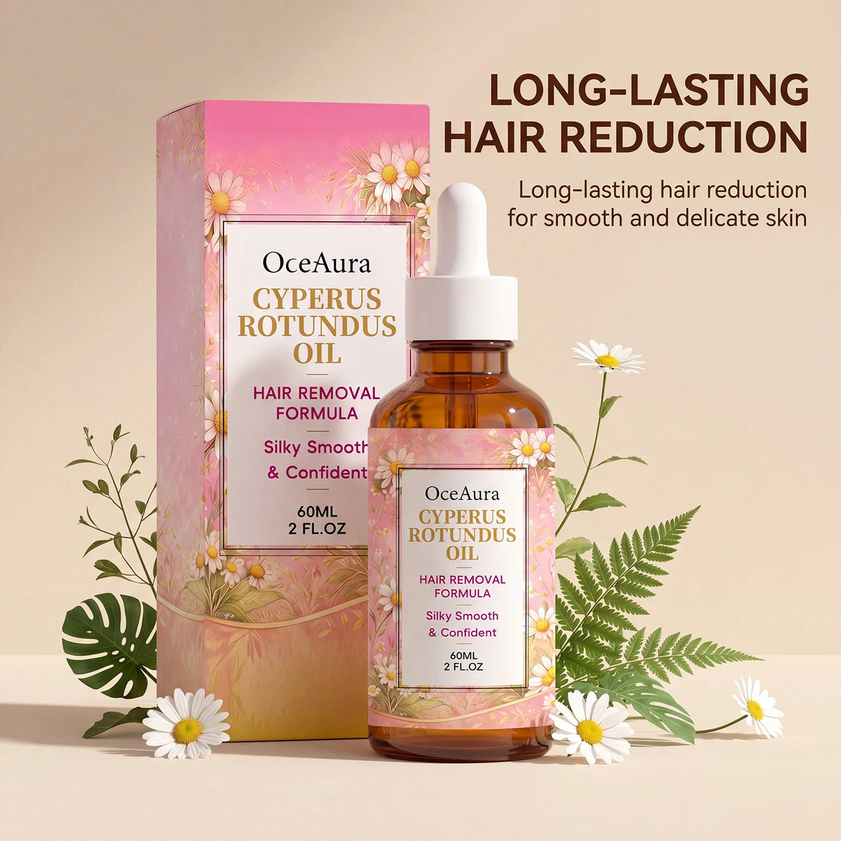 Cyperus Oil Hair Removal Essential Oil - Soothes Skin, Relieves Irritation After Hair Removal, and Brightens Skin Tone