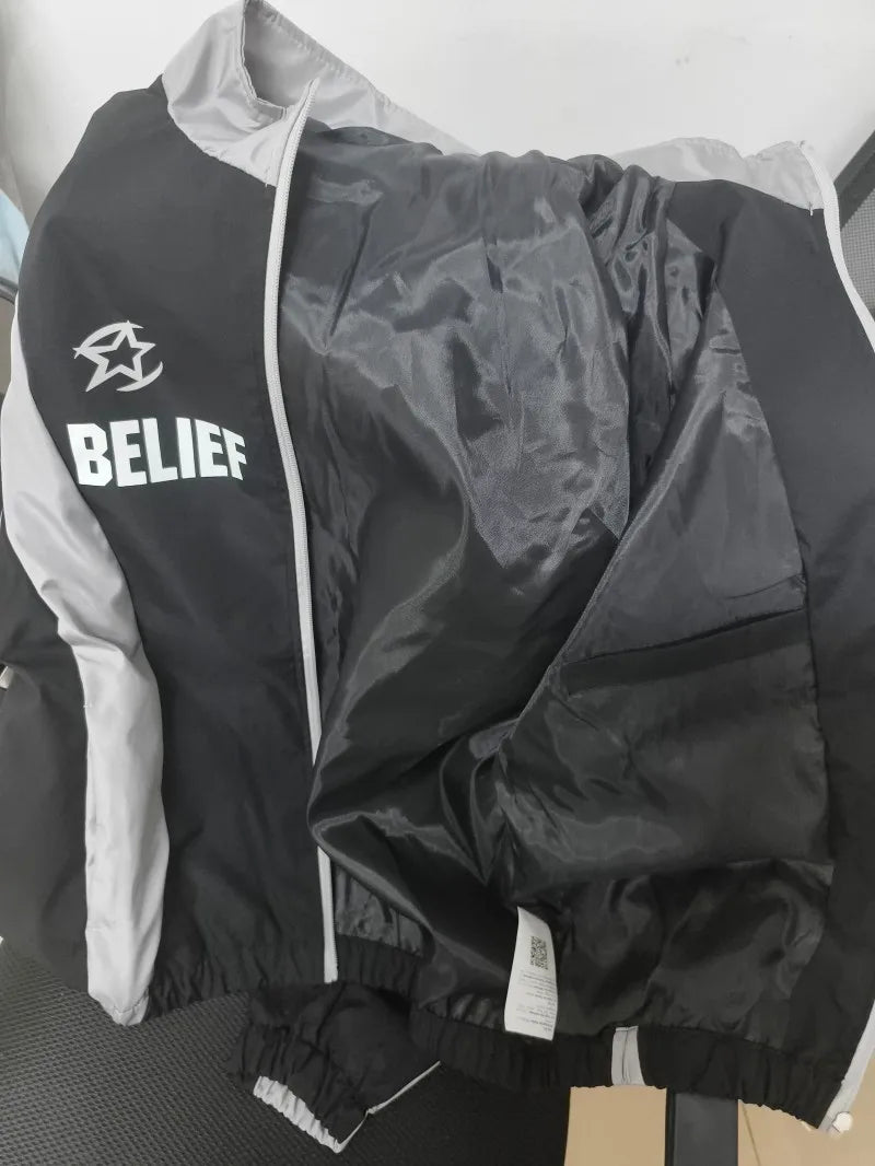 【Ready Stock】Retro Bomber Jacket For Men Racing Print Casual Loose Couple Windbreaker With Zipper