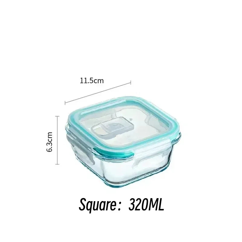 Glass Lunch Bento Box for Adults, Food Storage Containers with Lids Microwave & Dishwasher Safe Meal Prep Container for Office