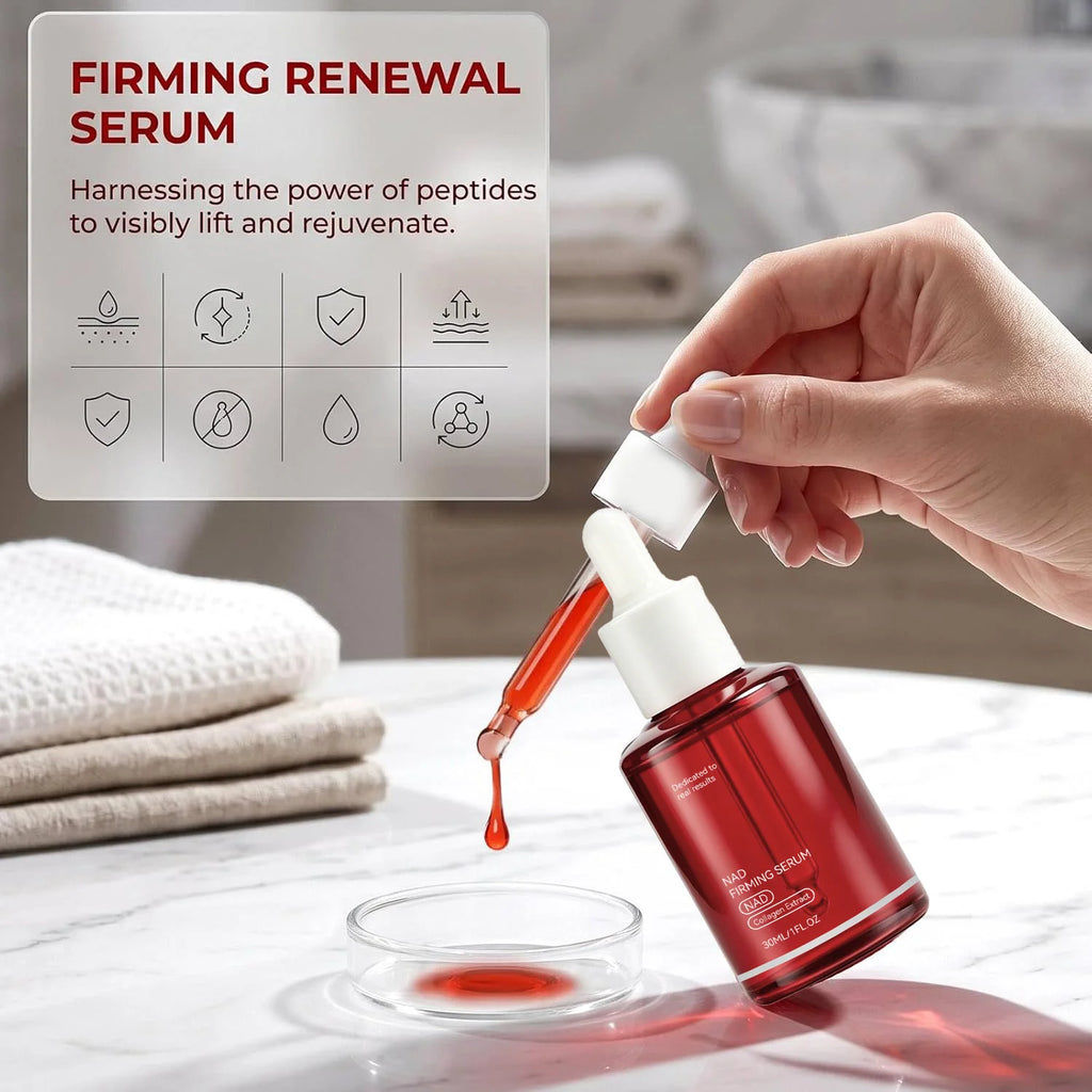 NAD+ Firming Facial Serum with Collagen Peptides Boost Skin Elasticity Smooth Fine Lines Hydrating Care for All Skin Types 30ml