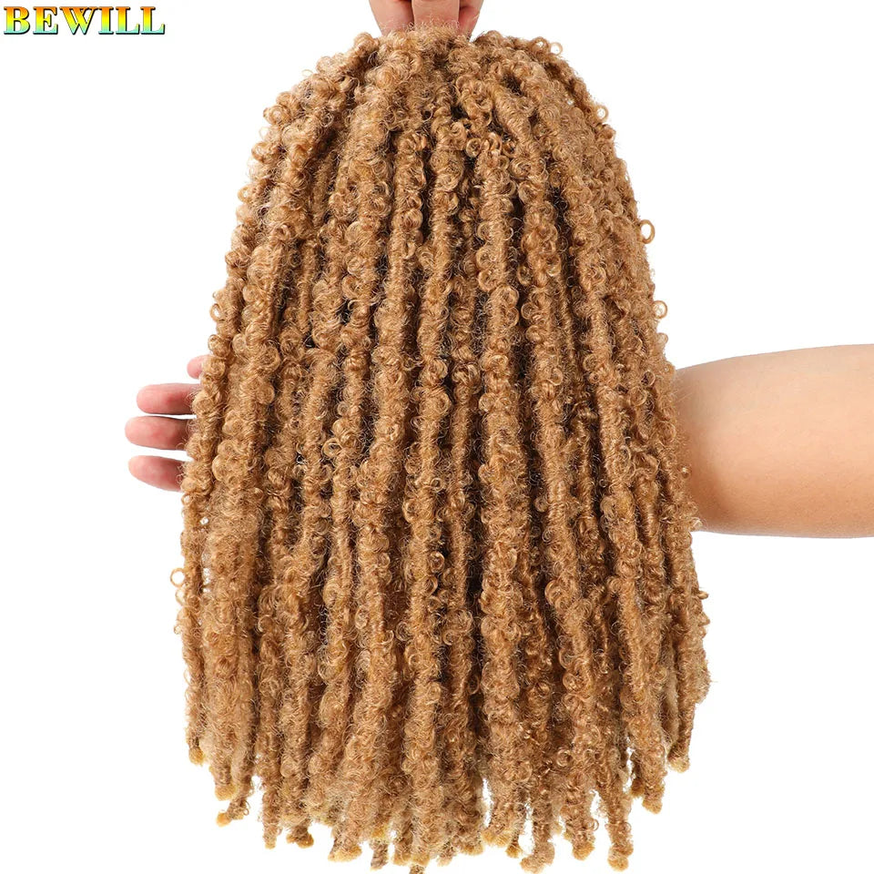 BEWILL 12 14 18 24 Inch Butterfly Locs Crochet Hair Pre-looped Synthetic Distressed Faux Braids Hair Soft Locs Goddess Locs Hair