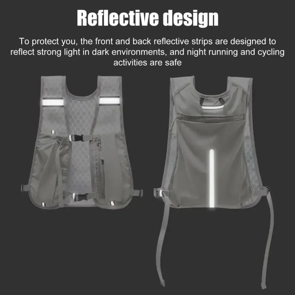 New Running Water Bottle Storage Vest Lightweight Running Vest Reflective Hydration Water Chest Pack With Phone Holder