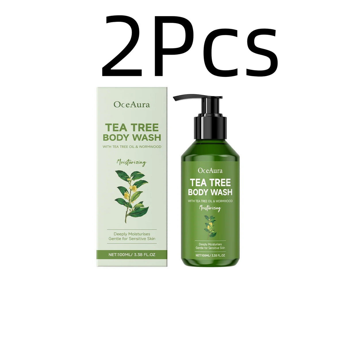 OceAura Tea Tree Body Wash Soothing Skin Relieve Skin Dryness Remove Excess Sebum Long Lasting Fragrance Moisturizing Shower Gel