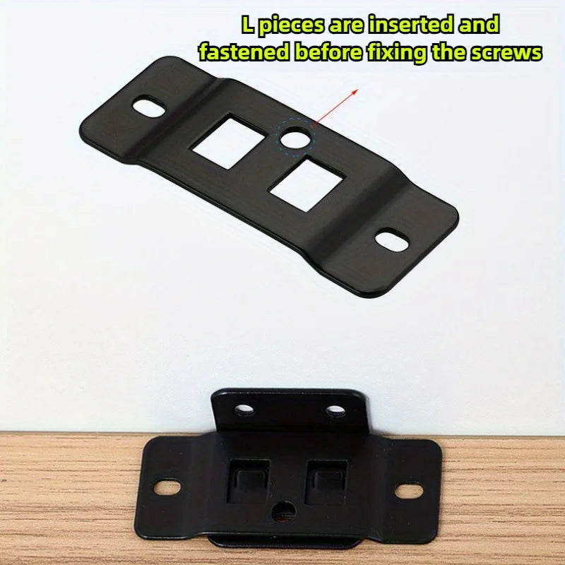 4 Pair Metal Fixing Buckle Two in One Insert Furniture Laminate L Shaped 90 Degree Connector Bracket Hardware Easy Install Home