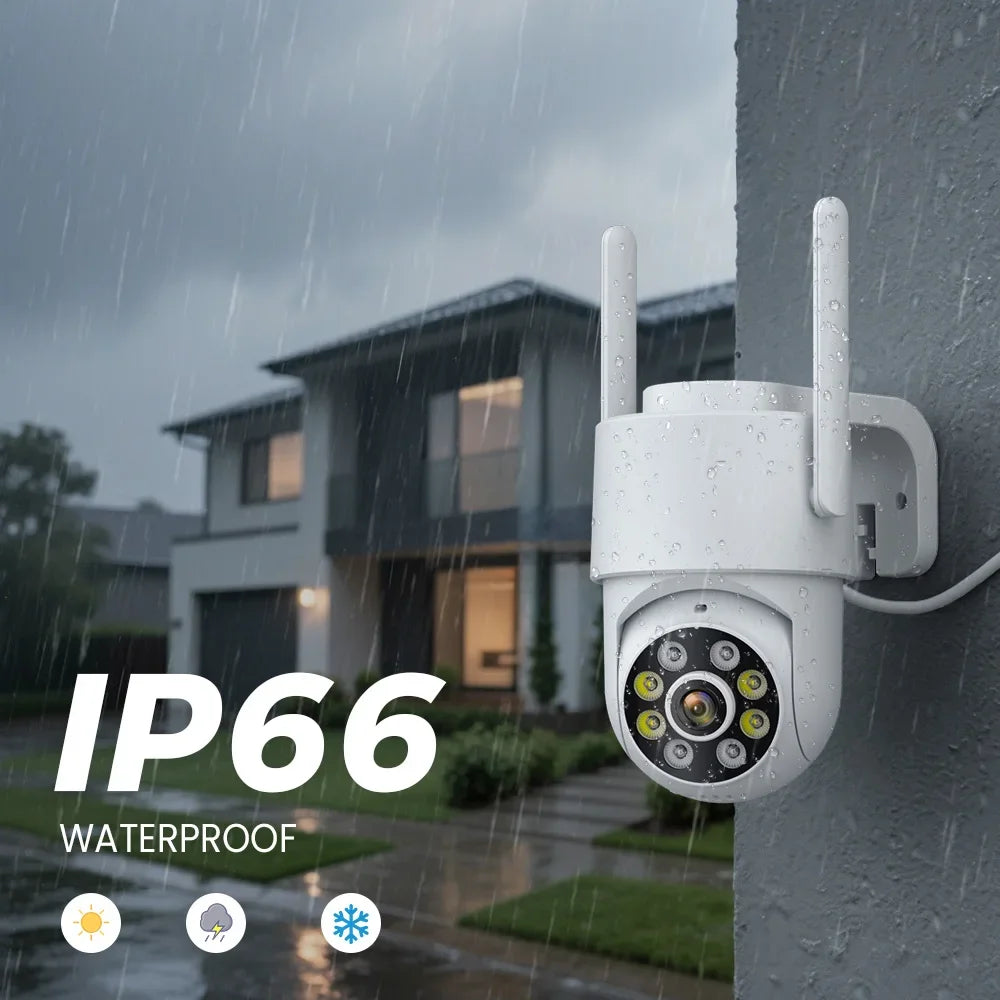 4MP 2K Wifi IP Camera HD ICsee Outdoor Surveillance Camera IP66 Waterproof Night Vision Human Detection Alert Home Security CAM