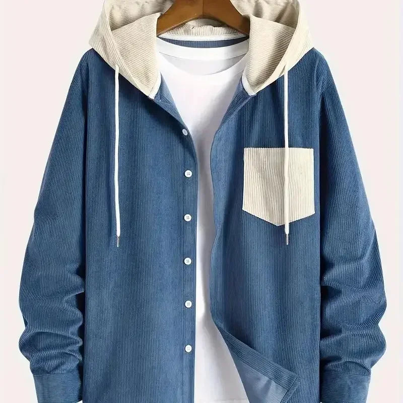 The 2027 New Fashion Trend Spring and Autumn Corduroy Hooded Jacket Is Comfortable and Casual for Daily Commuting for Men