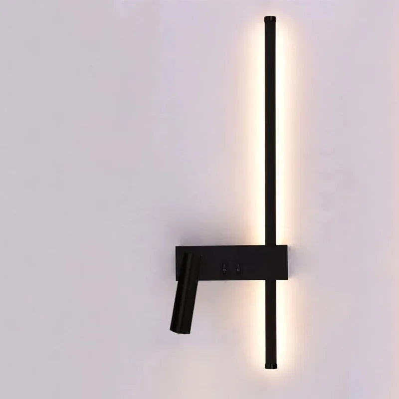 Reading and switching simple wall lamp bedroom bedside lamp Nordic 2023 master bedroom line background wall lamp