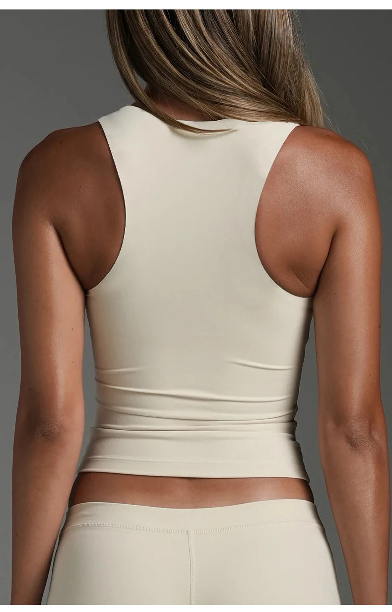 Women Racerback I Back Sports Tank Top Slim Quick Dry Moisture Wicking Yoga Gym Running Fitness Outerwear Top