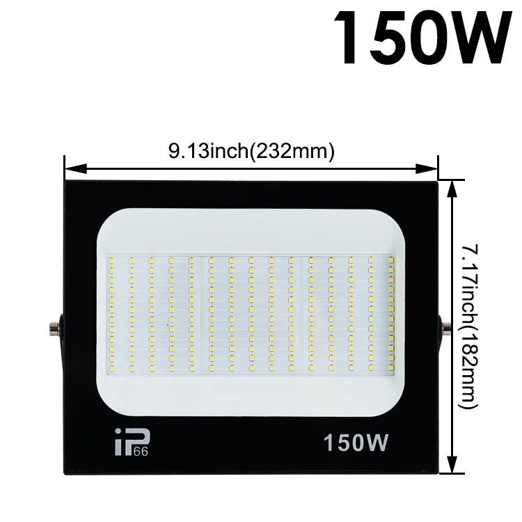 LED Flood Light Spotlight 100W 150W 200W Outdoor Lighting 6500K Waterproof Garage Gym Street Gate Wall Lamps Floodlights AC220V