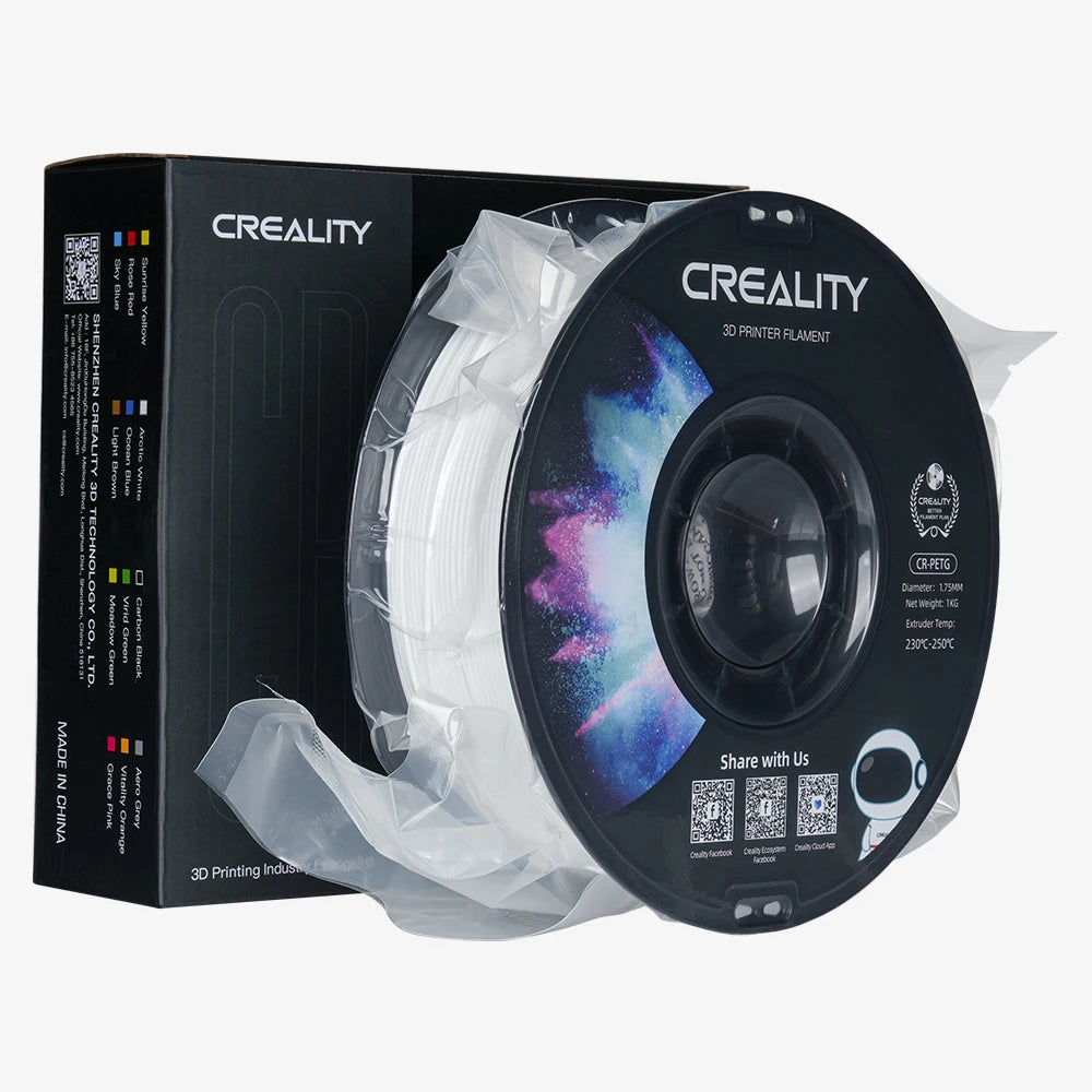 Creality CR-PETG Filament 1.75 mm Excellent Toughness Odourless Non-Toxic Moisture Resistant 1KG Filament for 3D Printer
