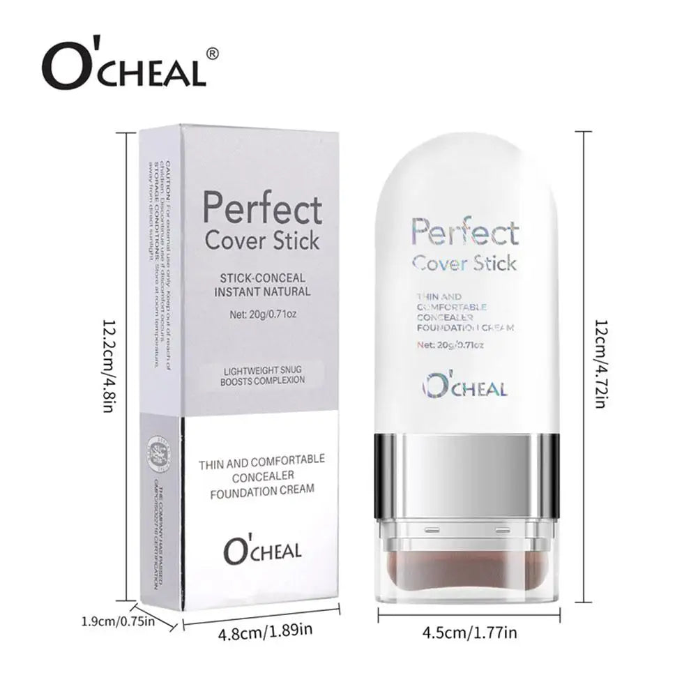 Contouring Double-Ended Foundation Stick 20g Waterproof Sweatproof Dual-End Base Contour Mousse Texture Oil-Control Natural Matt