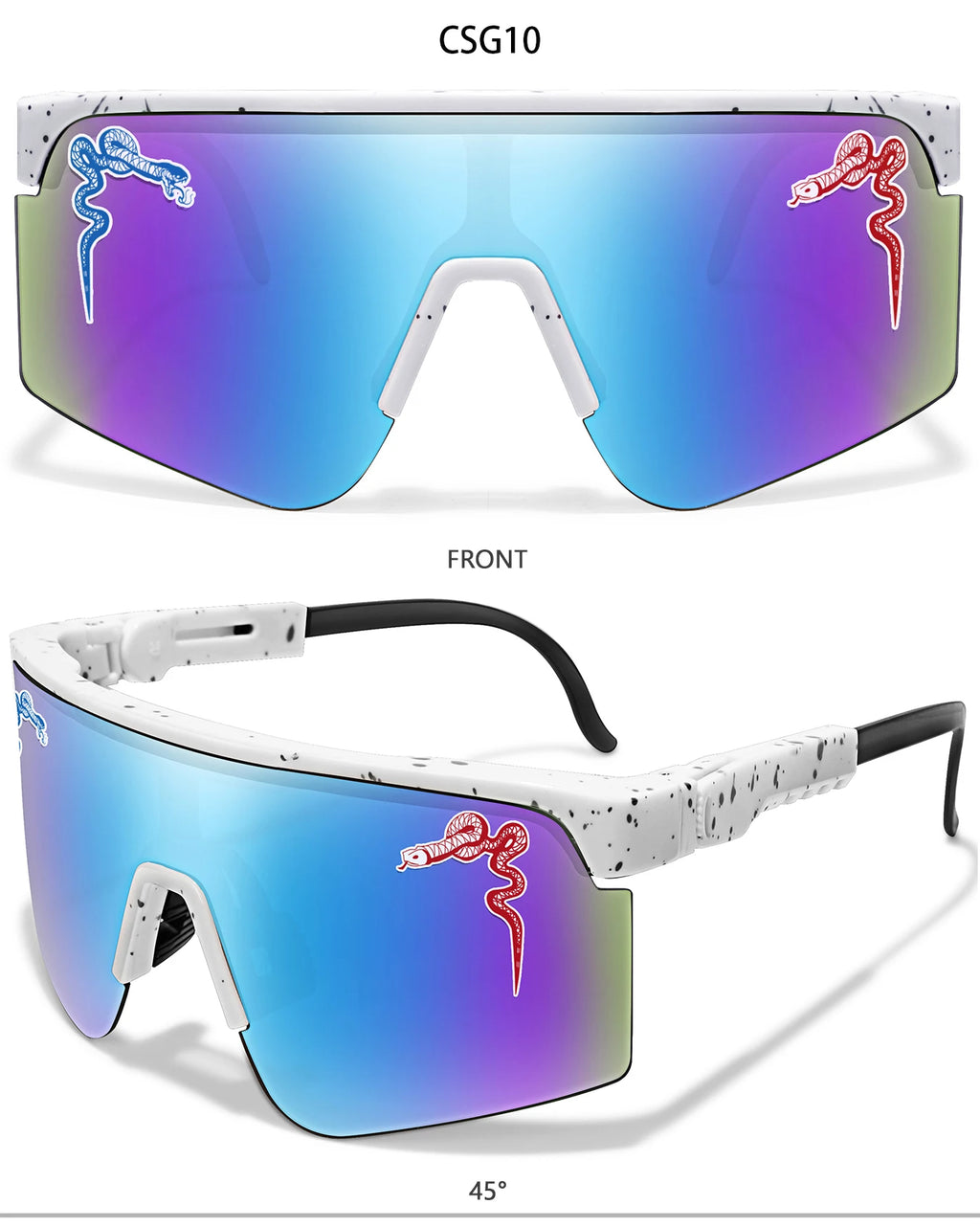 Men's Fashion Large Frame Cycling Sunglasses Fashionable Goggles with Random Dot Decoration for Outdoor Sports Hiking Fishing