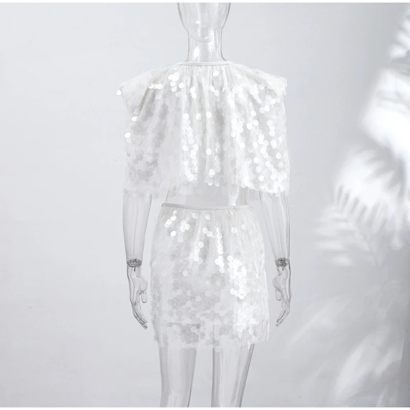 Sexy Lace Sequined Patchwork Dress Women Solid Sling Hollow Out Female Mini Dresses 2026 Summer Autumn Beach Fashion Lady Robe