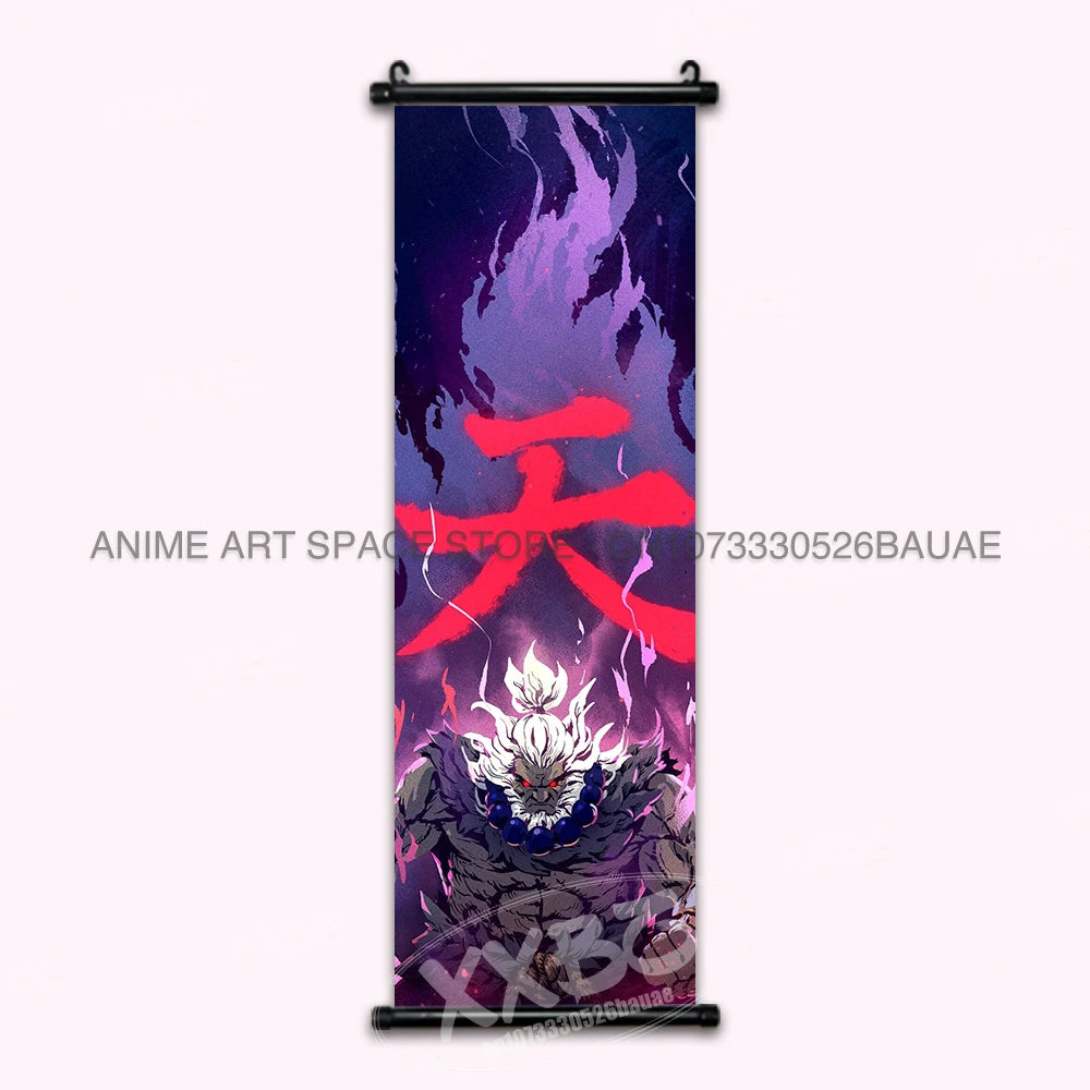 Street Fighter Hanging Painting Fighting Game Wall Artwork Gouken Scrolls Picture Sakura Kasugano Print Canvas Poster Home Decor