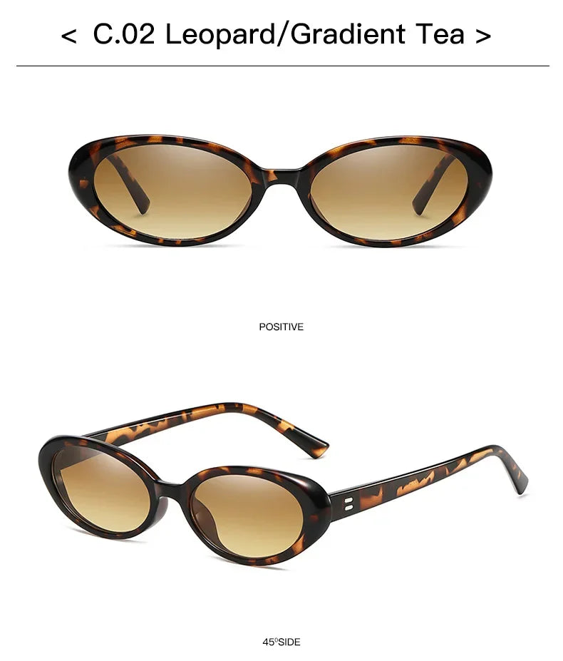 Vintage Oval Sunglasses Women Luxury Brand Designer Small Oval Sun Glasses Retro Men Rivets Sun Glasses Oculus