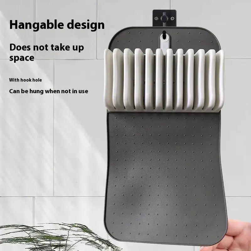Premium Knife Holder Organizer – Soft-Grip, Non-Slip Knife Mat with 5 or 11 Slots for Kitchen Drawer Storage