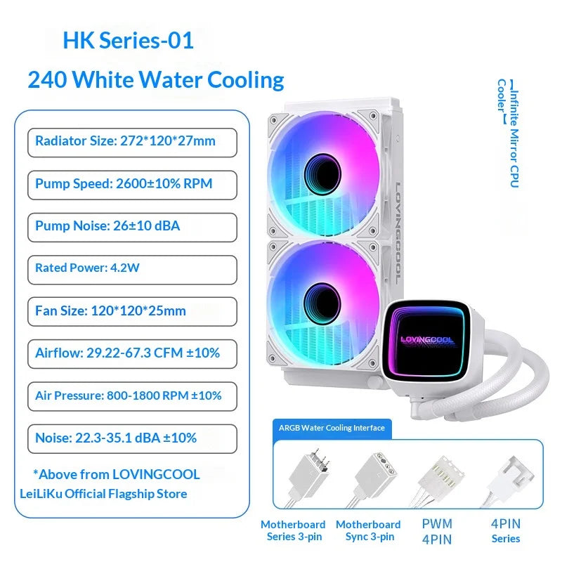 Fmouse Lovingcool Aio Cpu Water Cooler 240mm 360mm Argb Prism Digital Display Temperature Control Aura Sync For Pc Gaming Case
