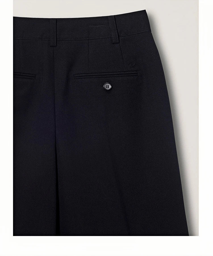 High Waist Suit Short Pants Women's Casual Loose Straight Leg Pants Summer Five Parts Outwear Comfortable Polyester Fiber