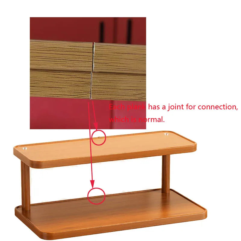 Versatile 2-Tier Wooden Storage Rack for Kitchen&Tea Room-Countertop Organizer with Decorative Desktop Multi-layer Storage Rack