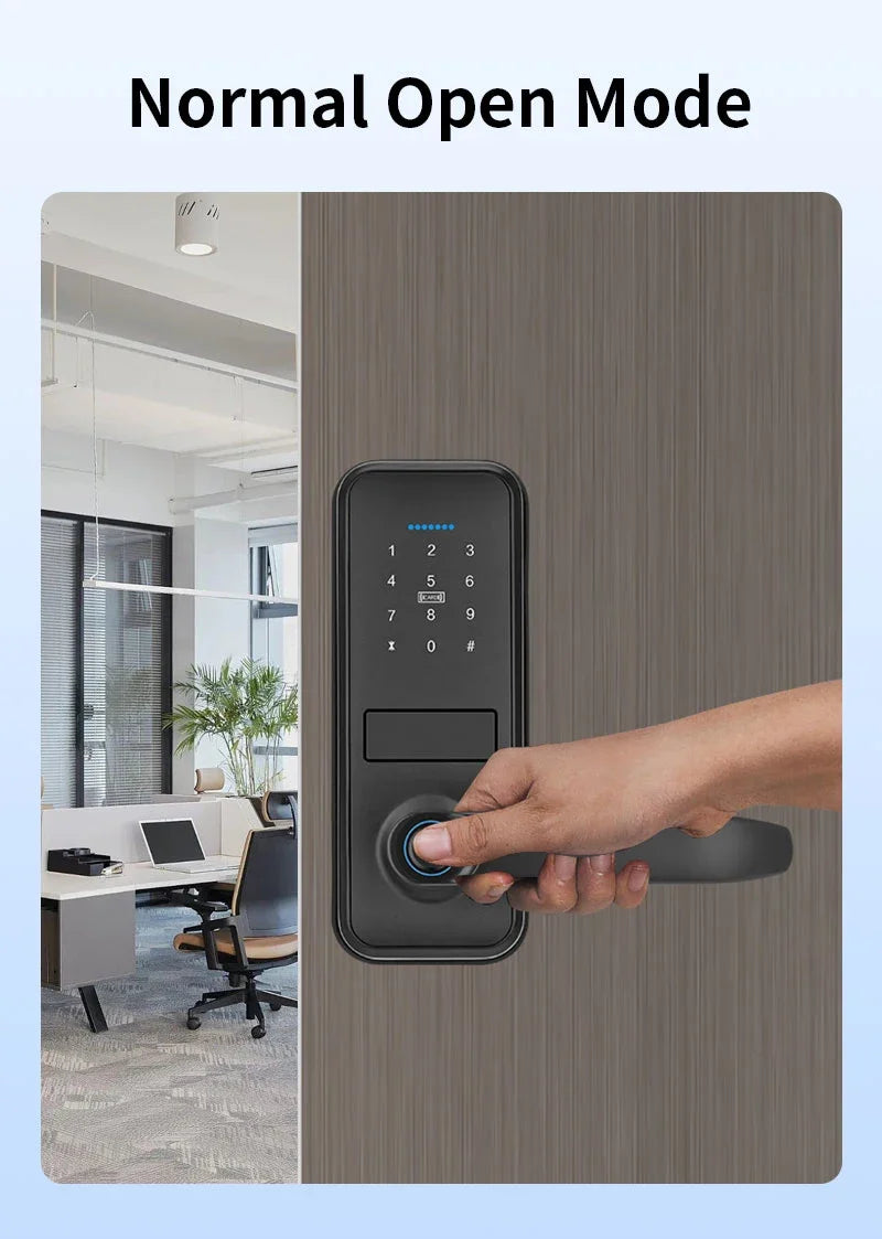 CDOK P13 Smart Biometric Fingerprint Door Lock Electronic Door Lock Tuya/Smartlife App Set Fingerprint/ Password/ Card Unlock