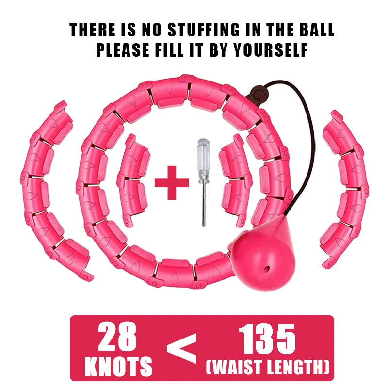 Weighted Exercise Hoop for Adults Weight Loss Knots Infinity Fitness Hoop With Extra Links 2 in 1 Adjustable and Detachable