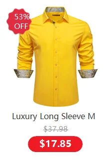Gold Paisley Bright Shirts Men Autumn Long Sleeve Casual Flower Shirts For Men Designer Fit Dress Shirts BCY-07