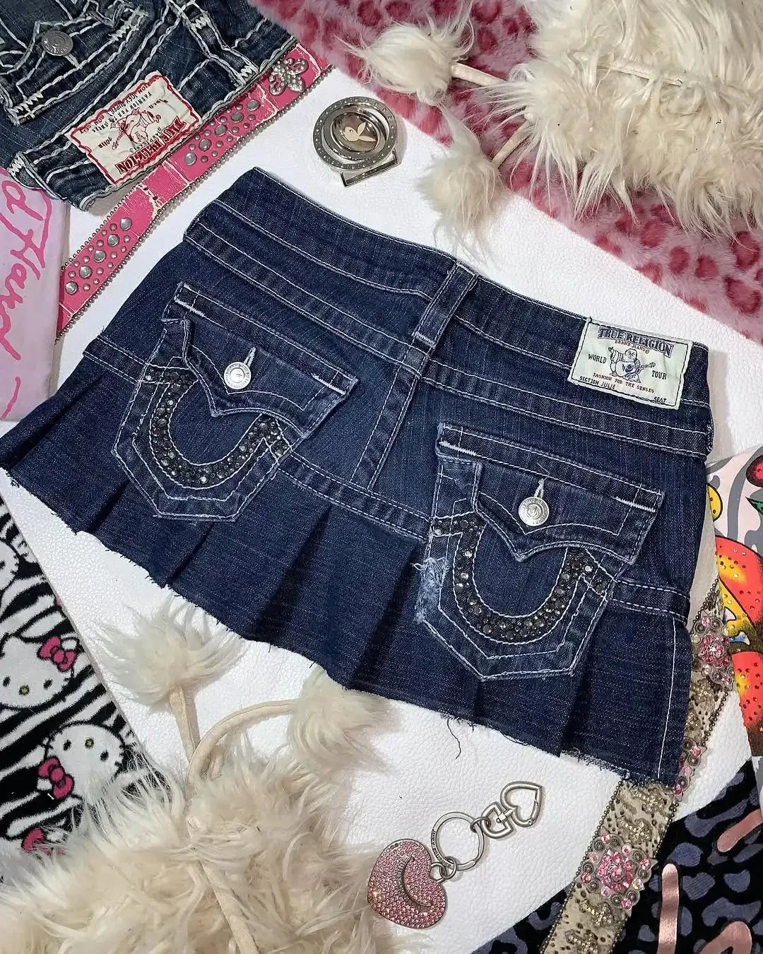 Y2k Retro Streetwear Denim Skirt Women Summer Sexy Punk A-Line High Waist Harajuku Denim Mini Skirt Hottie All-match Short Skirt