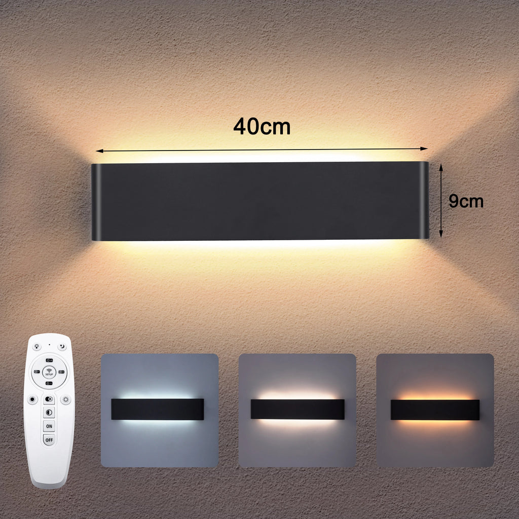 16W Remote Control Dimming Wall Lamp Aluminum Living Room Bedroom Bedside Indoor Decoration Light Home Modern LED Wall Lights