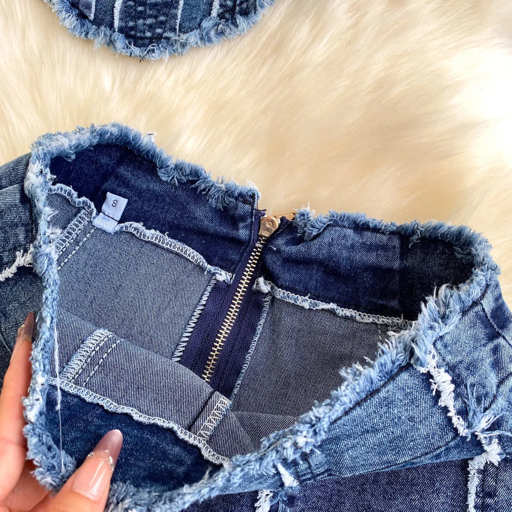 Two Pieces Women Pant Set Denim Matching Set Solid Camisole Sleeveless Top Zipper Fly Empire Waist Full Length Pants 2026 Summer