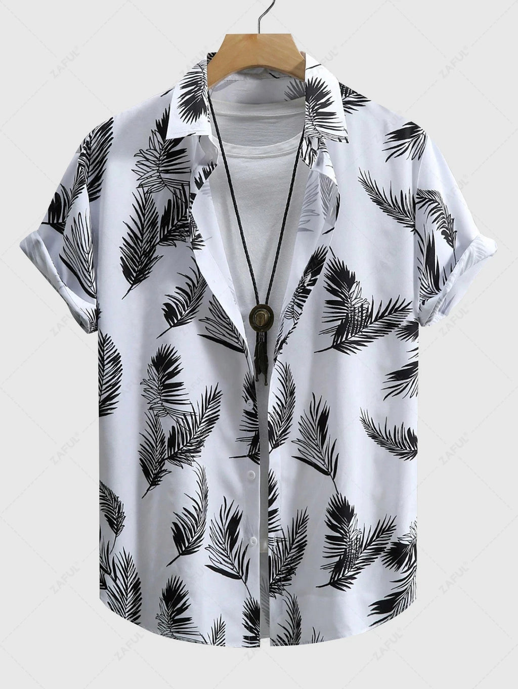 Hawaiian Mens Shirts Tropical plant leaves 3D Printed simple Tops Casual Short Sleeve Button Beach Shirt Summer  Men's Clothes