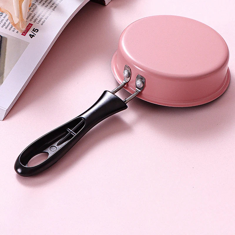 Mini Frying Pan Stainless Steel Prevent Stick Induction Pot Round Breakfast Small Fry Egg Pan With Long Handle Kitchen Gadgets
