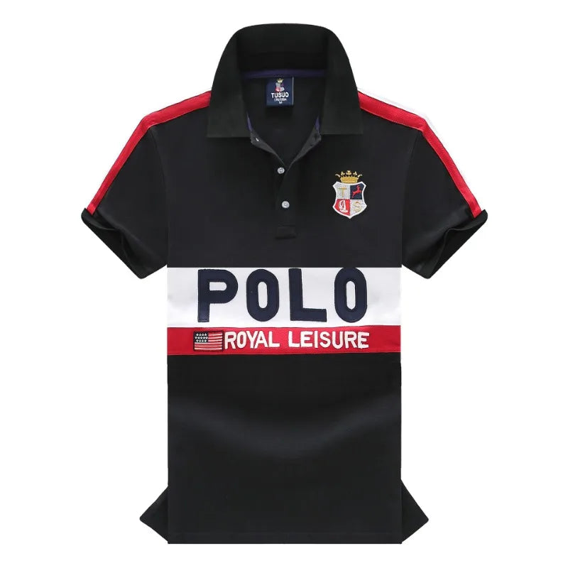 Plus Size 7XL 100% Cotton Summer Men's Polo Shirts Luxury Short Sleeve Contrast Color Letter Embroidery Simple Casual Male Tees
