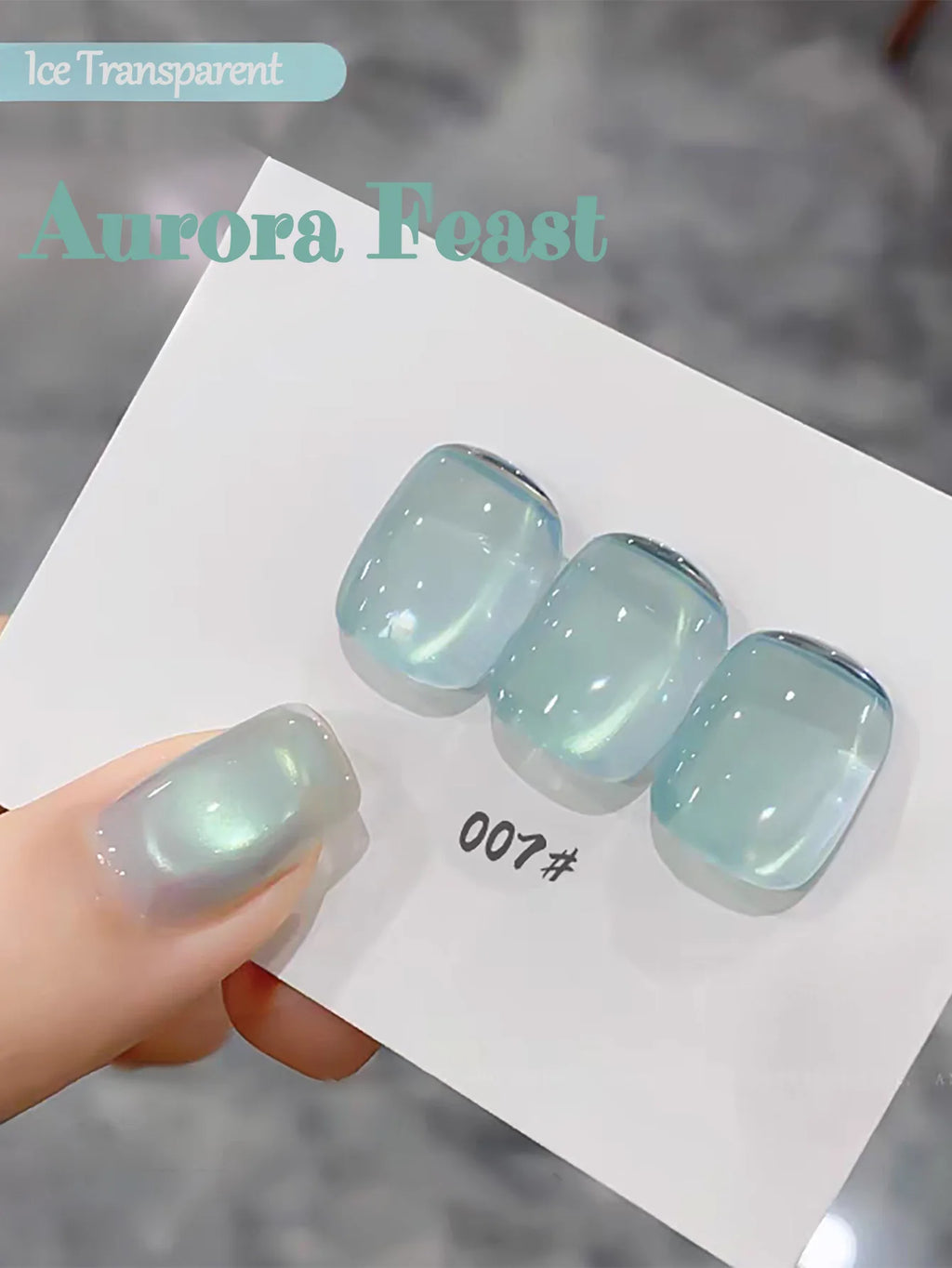1-12pcs ZH Spring/Summer Ice Transparent Sweet Wine Glass Beads Cat Eye Nail Polish Gel New Flashy Popular Pink Nail Supplies