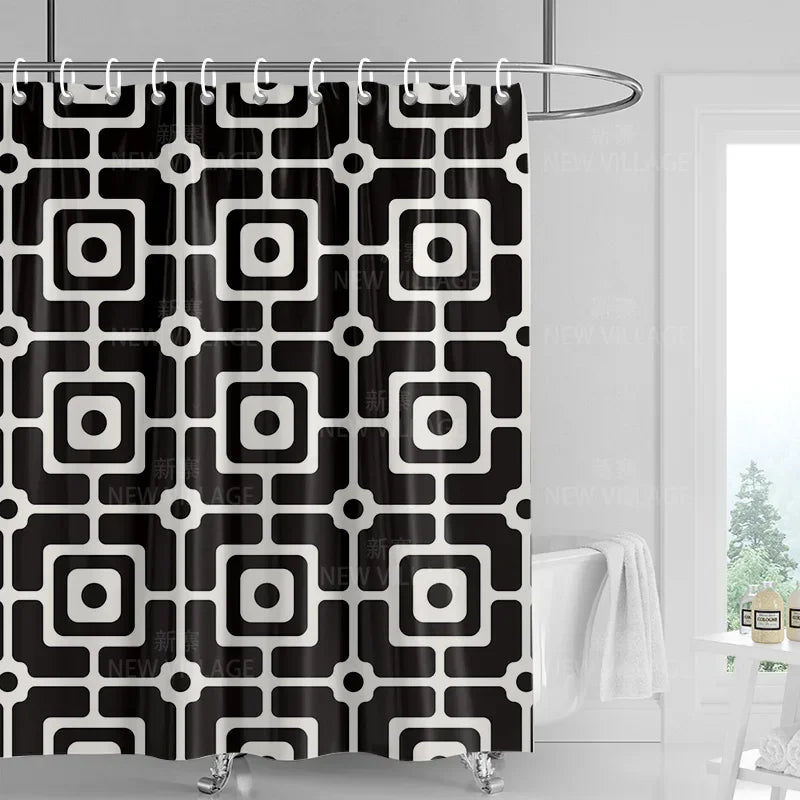 Home decoration shower curtains bathroom waterproof curtain fabric Living Room Modern Nordic Modern geometric pattern simple
