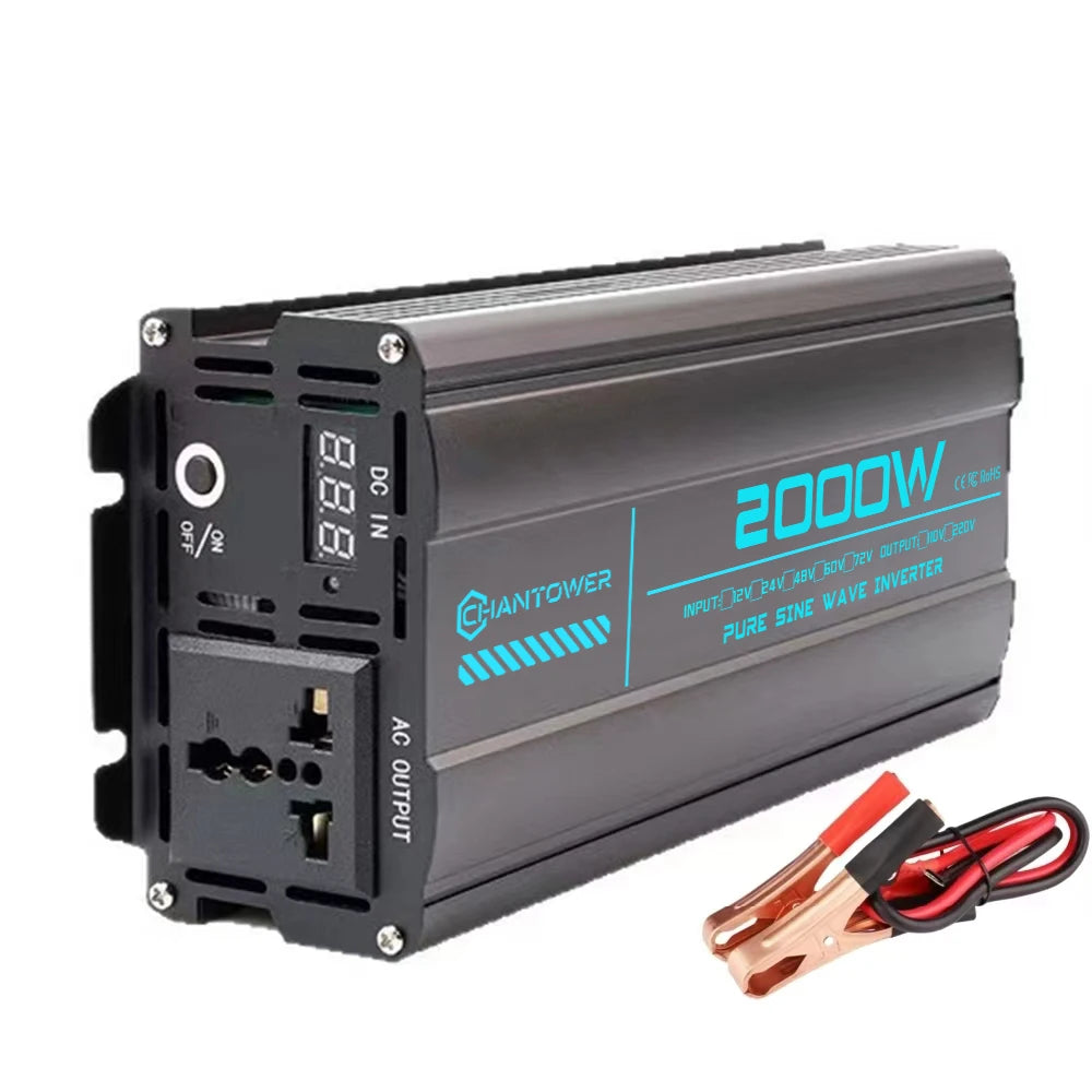 Pure Sine Wave Inverter DC 12V/24V/48V/60V/72V To AC 220V/110V 2000W 3000W 4000W 5000W-8000W Power Converter Car Solar Inverter