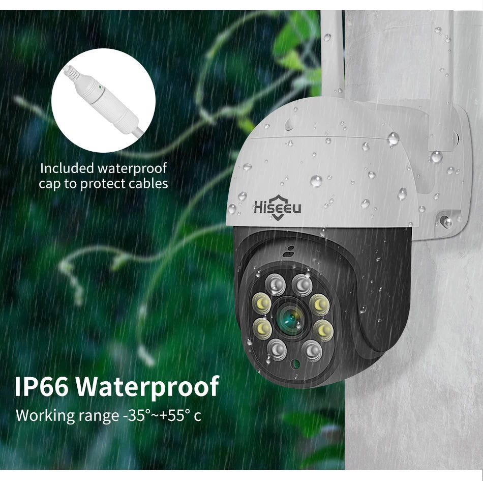 Hiseeu 2MP PTZ Wifi Smart Camera 5x Digital Zoom Human Detect Auto Tracking Wireless CCTV Video Surveillance IP Camera