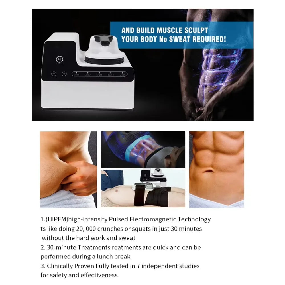 Desktop EMS NEO Sculpting Machine with 3MHz-RF US Plugs for Home Use Body & Legs/Arms Muscle Build Hiemt Muslce Stimulation