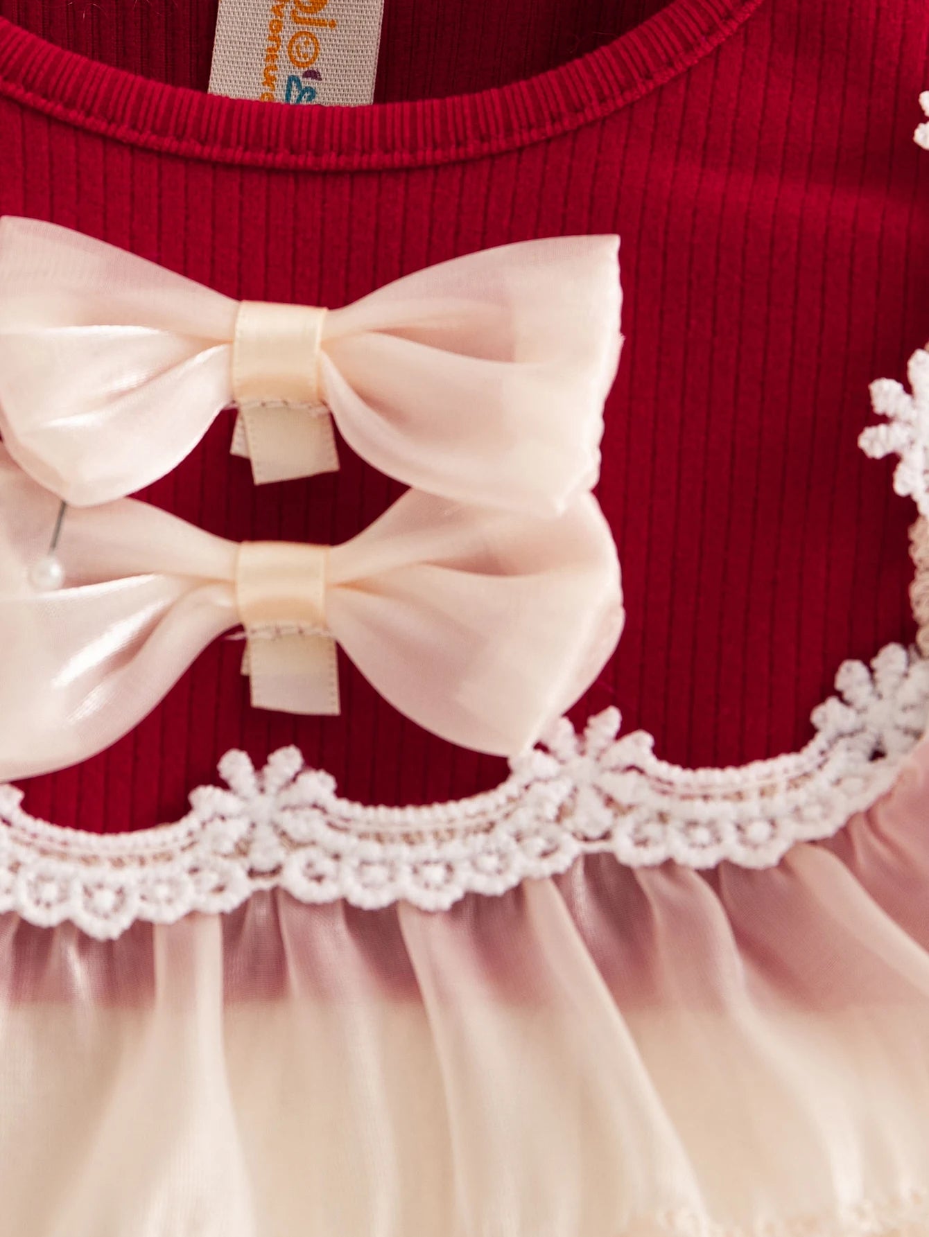 Baby Girl Clothes Spring And Autumn Bow Solid Color Doll Collar Long-Sleeved Baby Girl Dress Cute Casual Girls Dress
