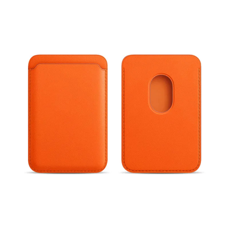 Magnetic Card Holder Leather PU Card Sleeve ID Card Holder Mobile Phone Back Sticker Bag For Magsafe iPhone 17 Card Holder Cover