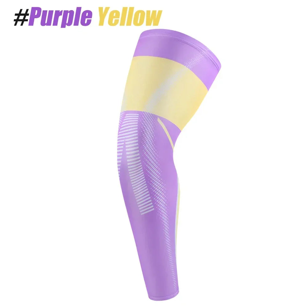1PCs Compression Leg Sleeves Full Length for Varicose Veins Running Cycling Sports UV Protection Knee Support for Women Men