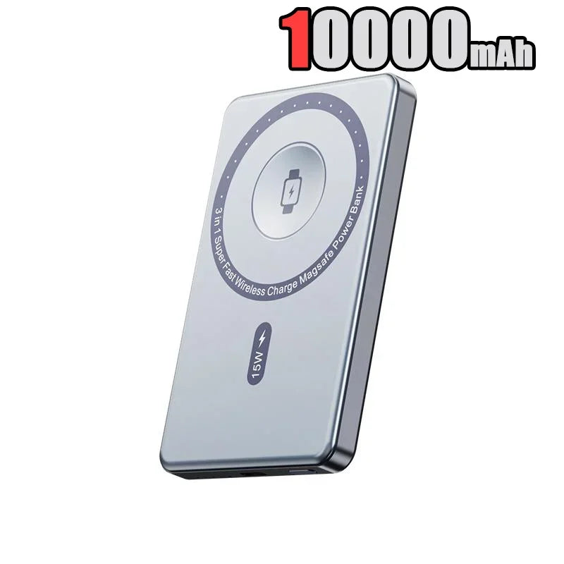 50000mAh Magnetic Power Bank PD20W Super Fast Charging Large Capacity Wireless External Battery for iPhone Huawei Watch