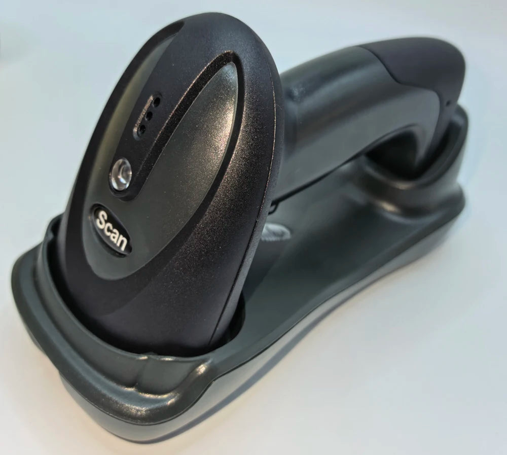 Wireless Barcode Scanner 1D 2D QR Reader with Charging Base High Speed Scanning Stable Connection for Store Warehouse Logistics